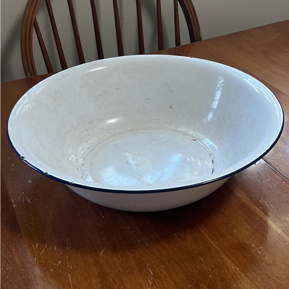 Large Vintage Enamelware Bowl
